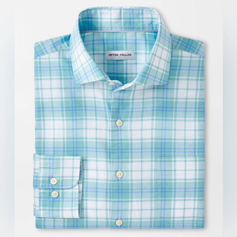 Peter Millar Cloud Lynden Summer Soft Cotton Sport Shirt Plaid Button Up